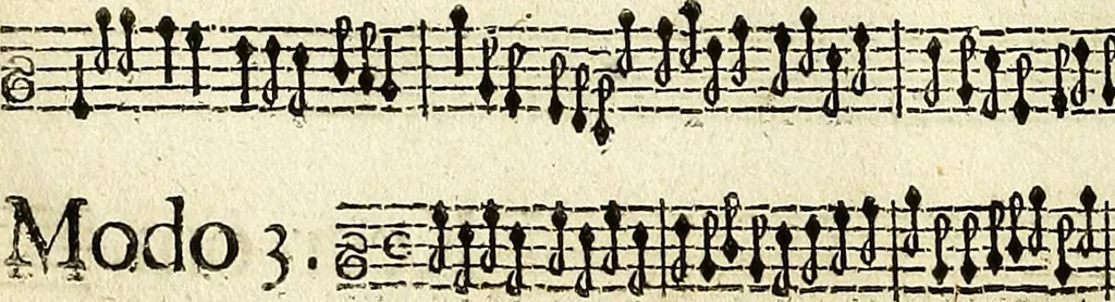 An illustration from [A composite music volume : containing Der Fluyten Lust-Hof, vol Psalmen, Paduanen, Allemanden, Couranten, Balletten, Airs, &c. konstigh en lieflik gefigureert, met veel veranderingen and 'T uitnemed kabinet, vol Pavanen, Almanden, Sarbanden, Couranten, Balletten, Intraden, Airs, &c. en de nieuwste voizen, om met 2 en 3 fioolen, of ander speel-tuigh te gebruiken], 1649, leaf 59