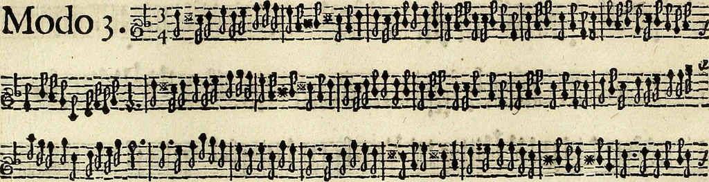 An illustration from [A composite music volume : containing Der Fluyten Lust-Hof, vol Psalmen, Paduanen, Allemanden, Couranten, Balletten, Airs, &c. konstigh en lieflik gefigureert, met veel veranderingen and 'T uitnemed kabinet, vol Pavanen, Almanden, Sarbanden, Couranten, Balletten, Intraden, Airs, &c. en de nieuwste voizen, om met 2 en 3 fioolen, of ander speel-tuigh te gebruiken], 1649, leaf 92