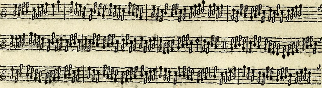 An illustration from [A composite music volume : containing Der Fluyten Lust-Hof, vol Psalmen, Paduanen, Allemanden, Couranten, Balletten, Airs, &c. konstigh en lieflik gefigureert, met veel veranderingen and 'T uitnemed kabinet, vol Pavanen, Almanden, Sarbanden, Couranten, Balletten, Intraden, Airs, &c. en de nieuwste voizen, om met 2 en 3 fioolen, of ander speel-tuigh te gebruiken], 1649, leaf 99