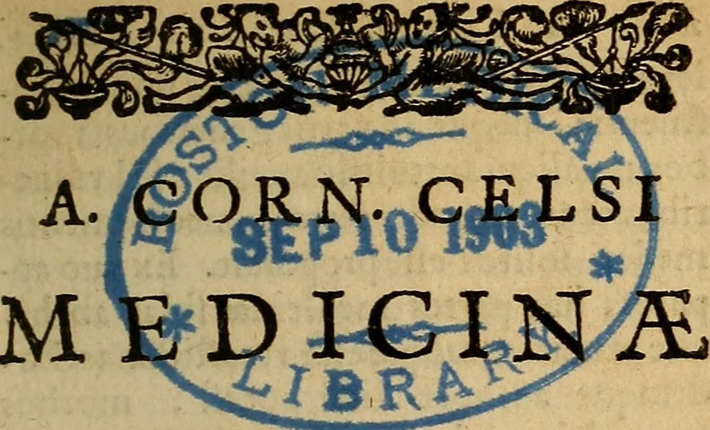 An illustration from A. Corn. Celsi De medicina libri octo, 1665, leaf 28