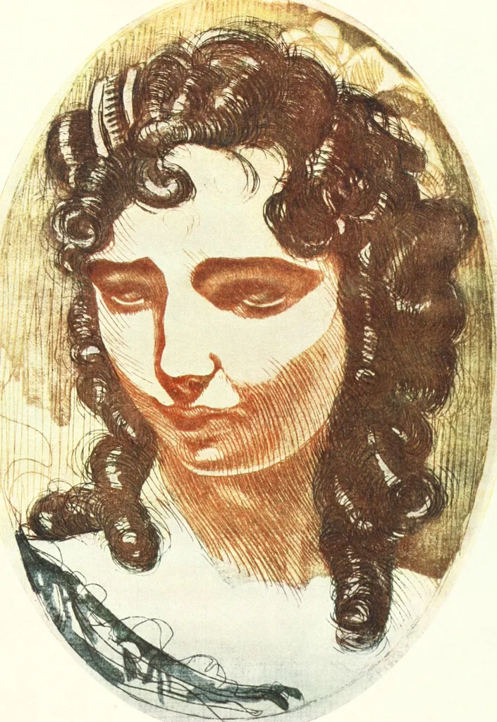 An illustration from Acquafortisti italiani; reccolta di acqueforti, acquetine, puntesecche, maniera nera, di 150 artisti. Acquafortistes italiens; recueil de eauxfortes, acqua-tintas, pointes-sèches, façon noire, de 150 artistes, 1922, leaf 110