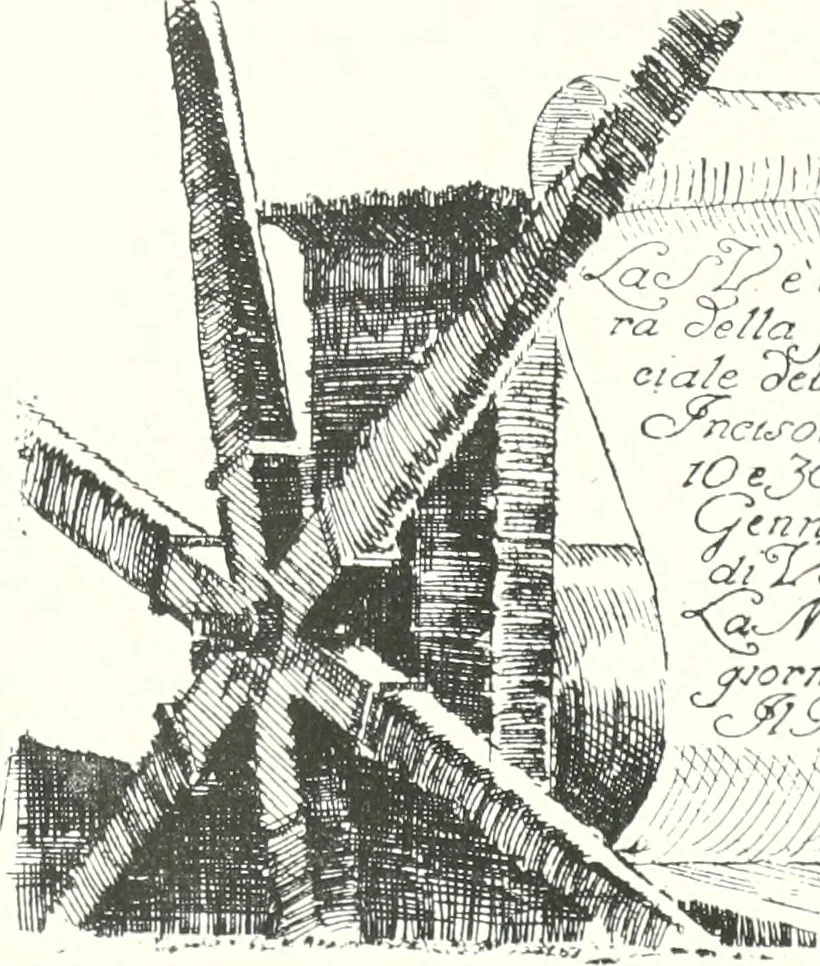 An illustration from Acquafortisti italiani; reccolta di acqueforti, acquetine, puntesecche, maniera nera, di 150 artisti. Acquafortistes italiens; recueil de eauxfortes, acqua-tintas, pointes-sèches, façon noire, de 150 artistes, 1922, leaf 12
