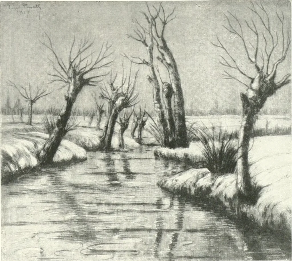 An illustration from Acquafortisti italiani; reccolta di acqueforti, acquetine, puntesecche, maniera nera, di 150 artisti. Acquafortistes italiens; recueil de eauxfortes, acqua-tintas, pointes-sèches, façon noire, de 150 artistes, 1922, leaf 126