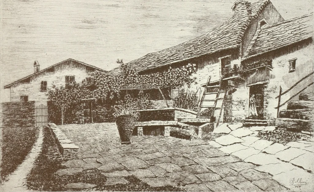 An illustration from Acquafortisti italiani; reccolta di acqueforti, acquetine, puntesecche, maniera nera, di 150 artisti. Acquafortistes italiens; recueil de eauxfortes, acqua-tintas, pointes-sèches, façon noire, de 150 artistes, 1922, leaf 138