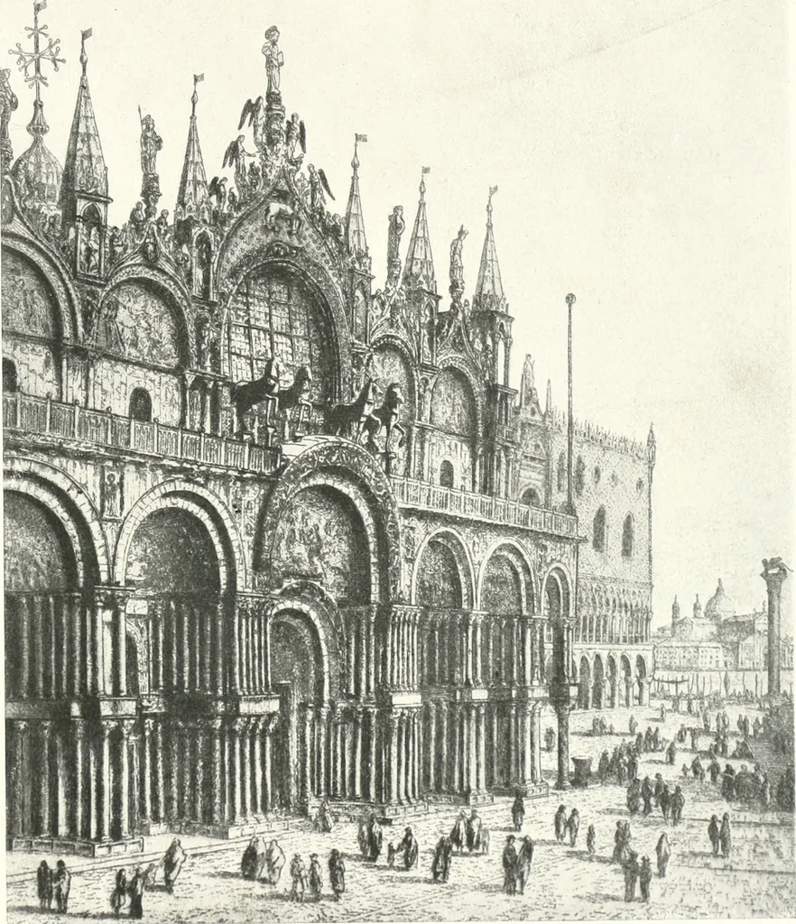 An illustration from Acquafortisti italiani; reccolta di acqueforti, acquetine, puntesecche, maniera nera, di 150 artisti. Acquafortistes italiens; recueil de eauxfortes, acqua-tintas, pointes-sèches, façon noire, de 150 artistes, 1922, leaf 14
