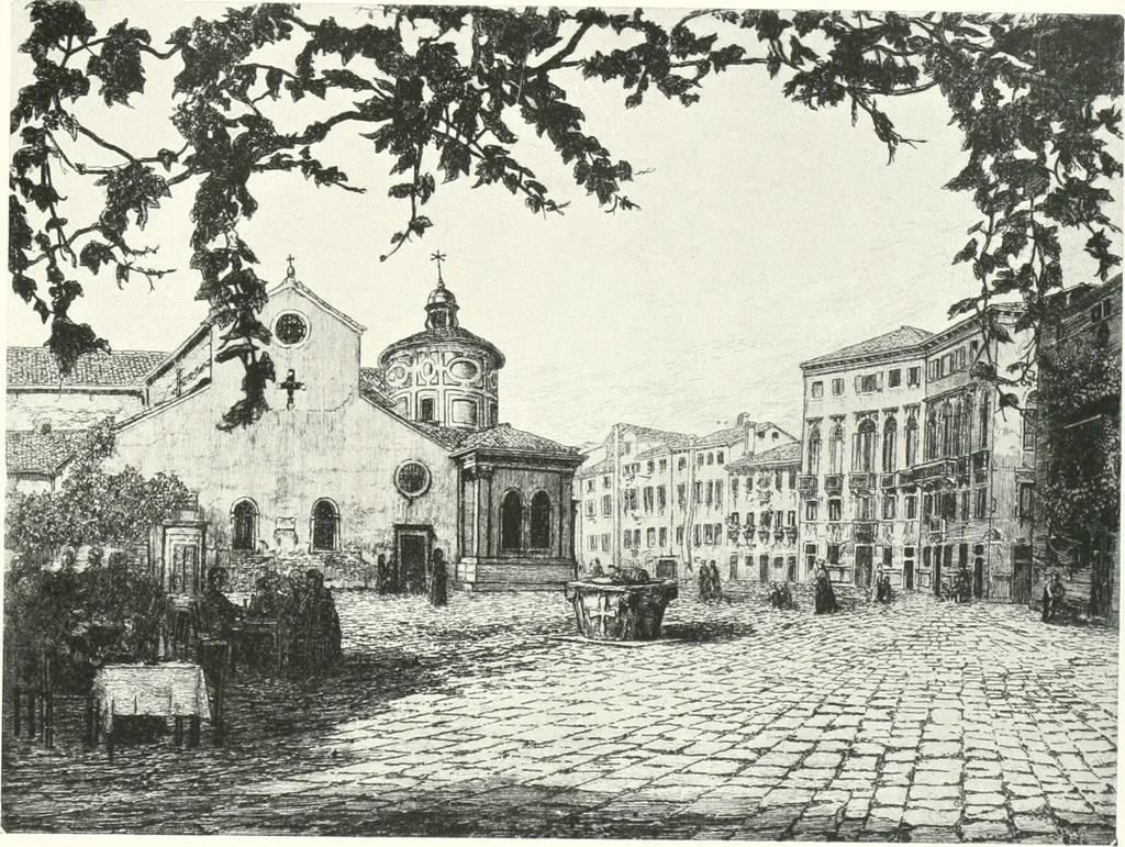 An illustration from Acquafortisti italiani; reccolta di acqueforti, acquetine, puntesecche, maniera nera, di 150 artisti. Acquafortistes italiens; recueil de eauxfortes, acqua-tintas, pointes-sèches, façon noire, de 150 artistes, 1922, leaf 18