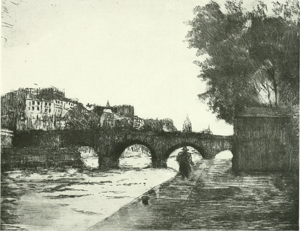 An illustration from Acquafortisti italiani; reccolta di acqueforti, acquetine, puntesecche, maniera nera, di 150 artisti. Acquafortistes italiens; recueil de eauxfortes, acqua-tintas, pointes-sèches, façon noire, de 150 artistes, 1922, leaf 194