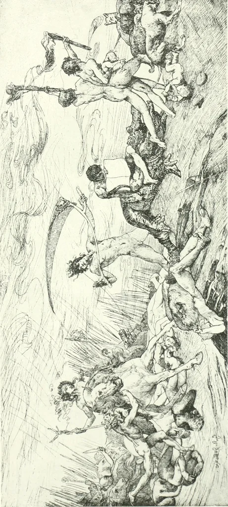 An illustration from Acquafortisti italiani; reccolta di acqueforti, acquetine, puntesecche, maniera nera, di 150 artisti. Acquafortistes italiens; recueil de eauxfortes, acqua-tintas, pointes-sèches, façon noire, de 150 artistes, 1922, leaf 200