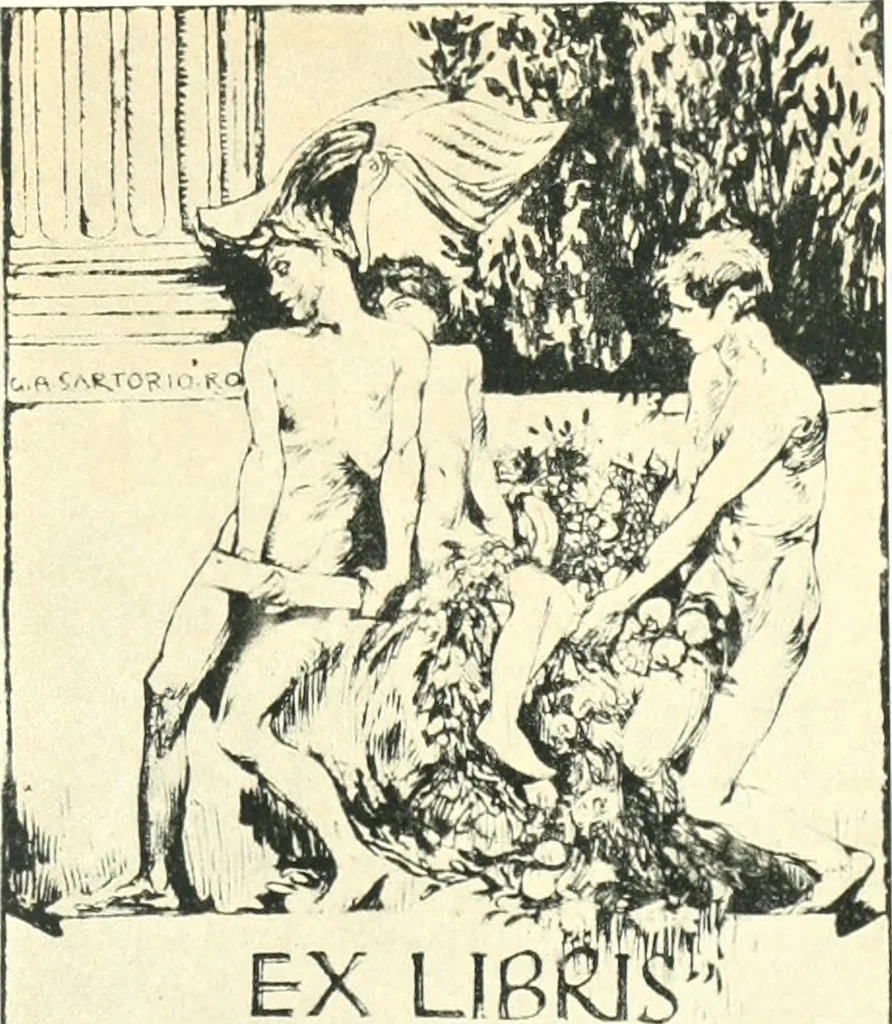 An illustration from Acquafortisti italiani; reccolta di acqueforti, acquetine, puntesecche, maniera nera, di 150 artisti. Acquafortistes italiens; recueil de eauxfortes, acqua-tintas, pointes-sèches, façon noire, de 150 artistes, 1922, leaf 202