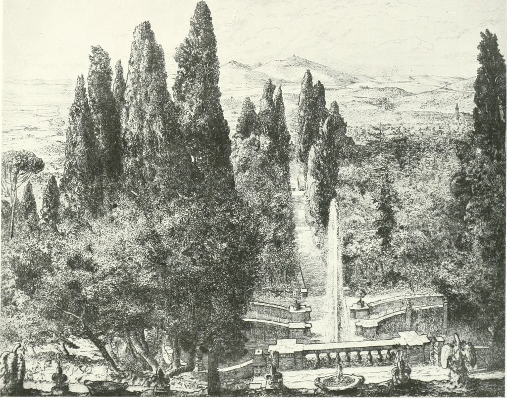 An illustration from Acquafortisti italiani; reccolta di acqueforti, acquetine, puntesecche, maniera nera, di 150 artisti. Acquafortistes italiens; recueil de eauxfortes, acqua-tintas, pointes-sèches, façon noire, de 150 artistes, 1922, leaf 22