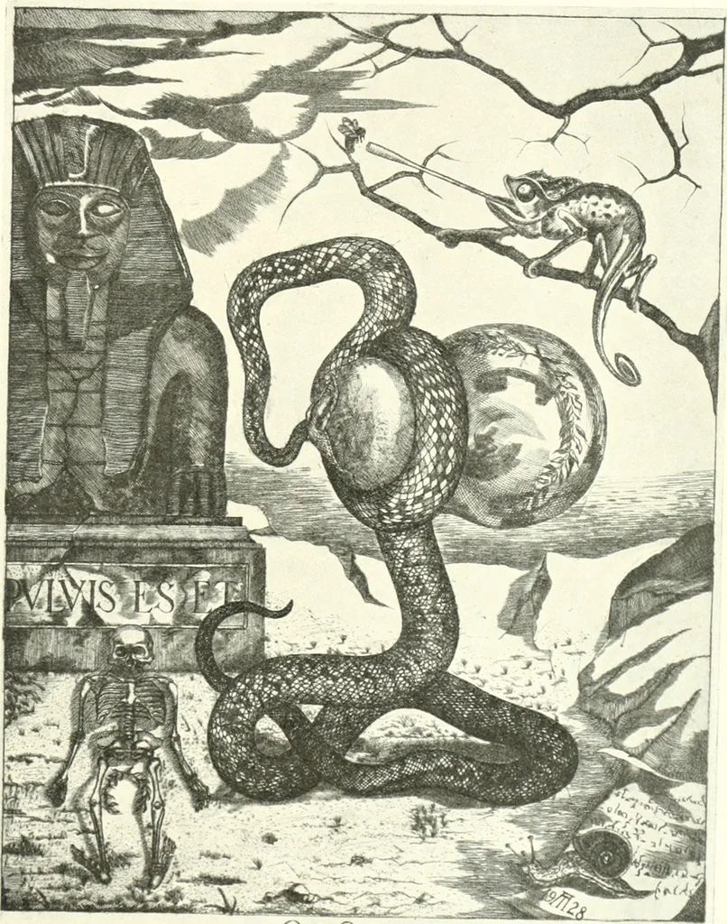 An illustration from Acquafortisti italiani; reccolta di acqueforti, acquetine, puntesecche, maniera nera, di 150 artisti. Acquafortistes italiens; recueil de eauxfortes, acqua-tintas, pointes-sèches, façon noire, de 150 artistes, 1922, leaf 220