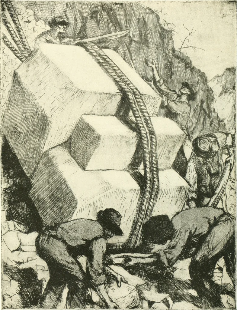 An illustration from Acquafortisti italiani; reccolta di acqueforti, acquetine, puntesecche, maniera nera, di 150 artisti. Acquafortistes italiens; recueil de eauxfortes, acqua-tintas, pointes-sèches, façon noire, de 150 artistes, 1922, leaf 230