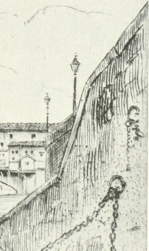 An illustration from Acquafortisti italiani; reccolta di acqueforti, acquetine, puntesecche, maniera nera, di 150 artisti. Acquafortistes italiens; recueil de eauxfortes, acqua-tintas, pointes-sèches, façon noire, de 150 artistes, 1922, leaf 28