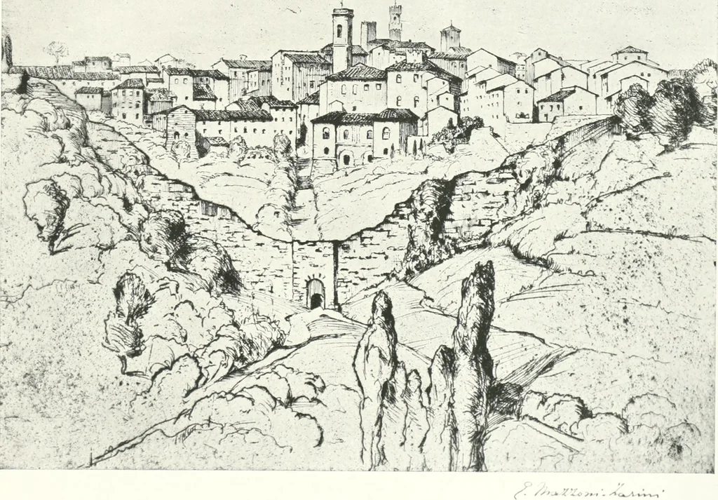An illustration from Acquafortisti italiani; reccolta di acqueforti, acquetine, puntesecche, maniera nera, di 150 artisti. Acquafortistes italiens; recueil de eauxfortes, acqua-tintas, pointes-sèches, façon noire, de 150 artistes, 1922, leaf 30