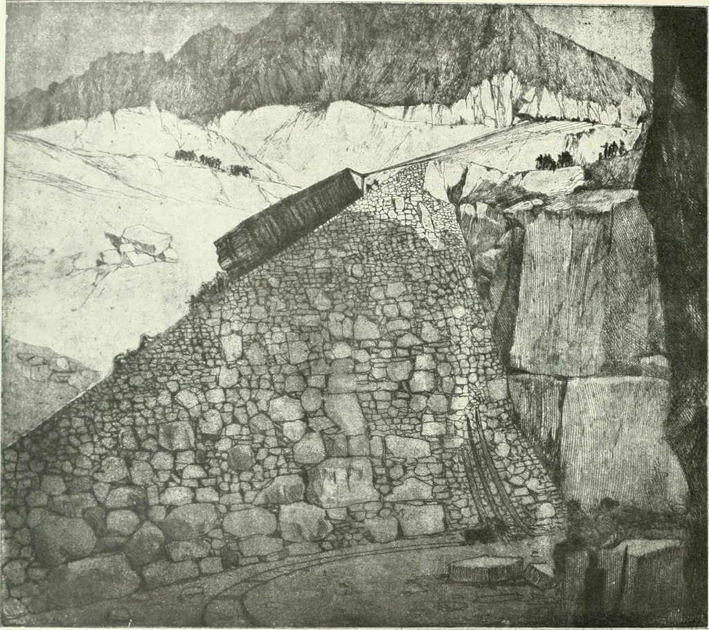 An illustration from Acquafortisti italiani; reccolta di acqueforti, acquetine, puntesecche, maniera nera, di 150 artisti. Acquafortistes italiens; recueil de eauxfortes, acqua-tintas, pointes-sèches, façon noire, de 150 artistes, 1922, leaf 323