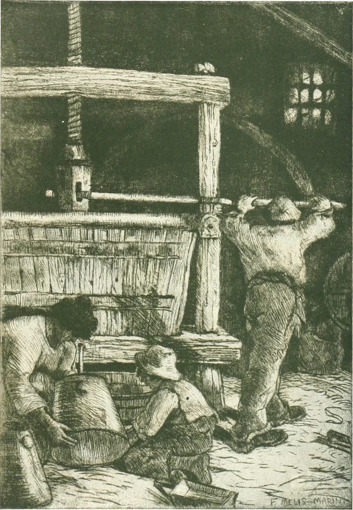 An illustration from Acquafortisti italiani; reccolta di acqueforti, acquetine, puntesecche, maniera nera, di 150 artisti. Acquafortistes italiens; recueil de eauxfortes, acqua-tintas, pointes-sèches, façon noire, de 150 artistes, 1922, leaf 42