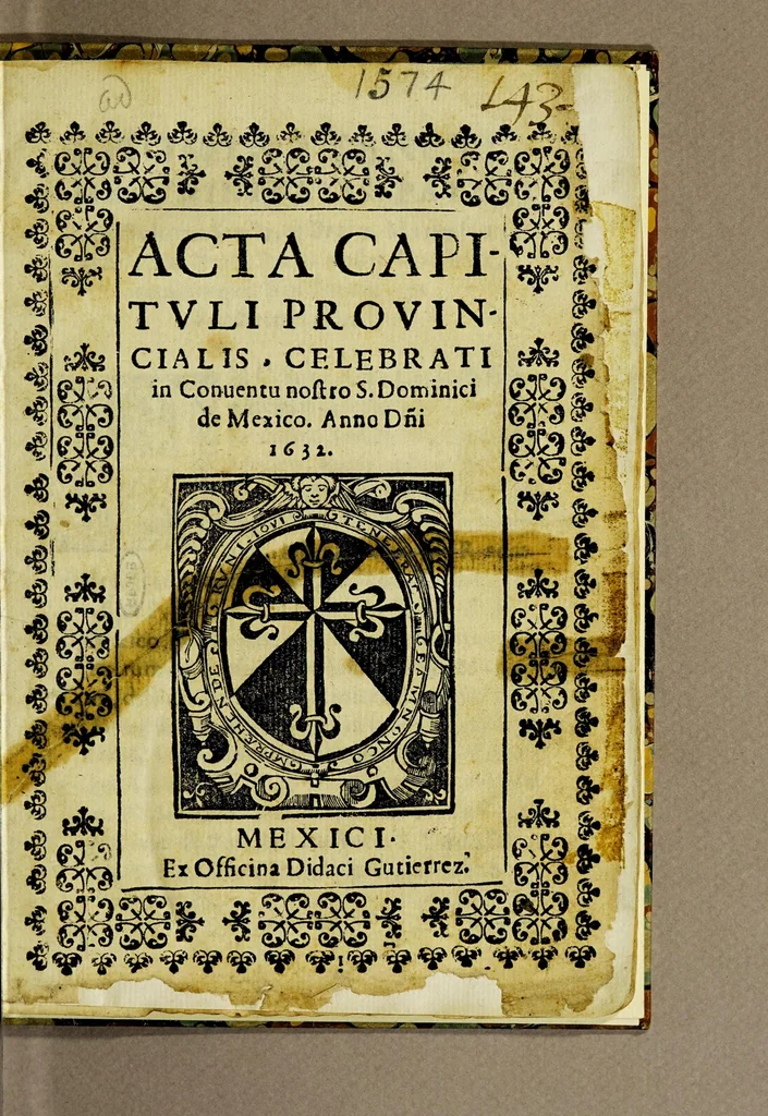 An illustration from Acta capituli prouincialis, celebrati in conuentu nostro S. Dominici de Mexico. : Anno D[omi]ni 1632, 1632, leaf 5