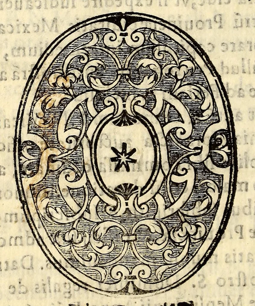 An illustration from Acta capituli provincialis celebrati in Conventu nostro S. Dominici Regalis de Mexico, die 27. Maij anno Domini 1628. : Sub. R. admodum P.N.F. Hyacintho de Hozes in sacra theolog[ia,] magistro, visitatore appostolico, & Gen[e]rali, vicario eiusde prouinciae, caeteraru[mque] Nouae Hispaniae ordinis praedicatorum ., 1628, leaf 46