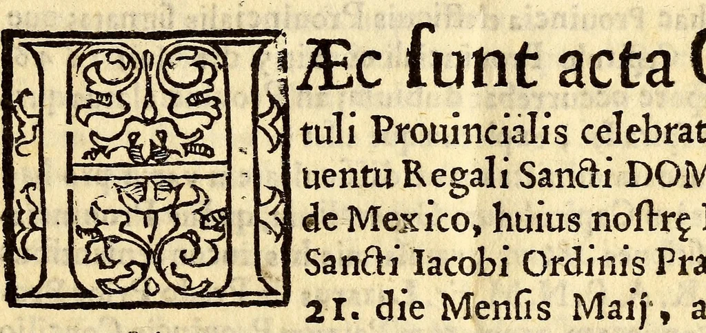 An illustration from Acta Capituli Provincialis celebrati in Regali Conuentu S.P.N. Dominici de Mexico, die 21. mensis Maiij, Anno Dni. 1650, 1650, leaf 7