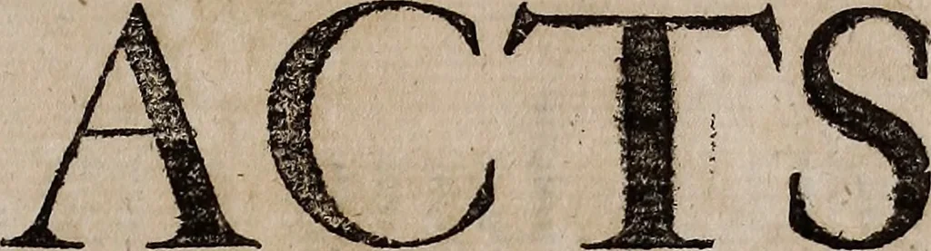 An illustration from Acts and laws, passed by the great and general court or assembly of Their Majesties province of the Massachussets-bay, in New England : Begun at Boston, the eighth day of June, 1692. And continued by adjournment, unto Wednesday the twelfth day of October following: Being the second sessions .., 1692, leaf 4