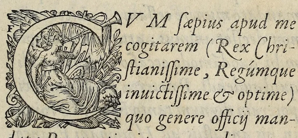An illustration from Ad Franc. Hotomani Franco-Galliam Antonii Matharelli ... responsio : in qua agitur de initio Regni Fra[n]ciae, successione regum, publicis negotiis, & politia, ex fide Annalium nostrorum, Germaniaeque, & aliarum gentium, Graecísque & Latinis scriptoribus., 1575, leaf 11
