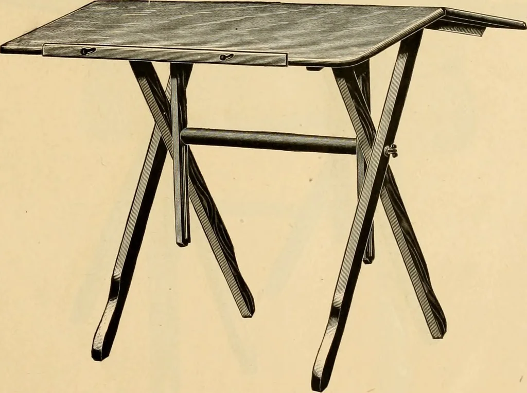 An illustration from Adjustable folding tables and desks., 1892, leaf 12