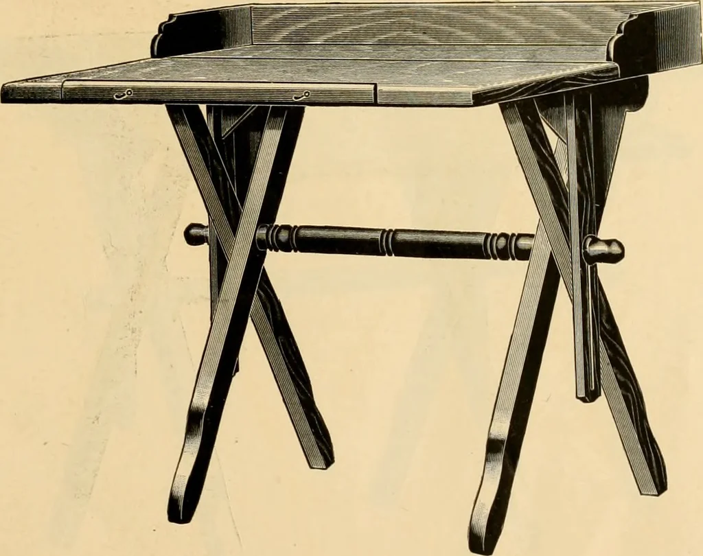 An illustration from Adjustable folding tables and desks., 1892, leaf 18