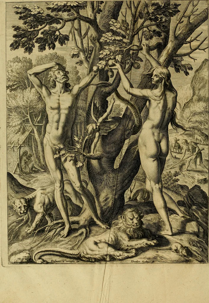 An illustration from Admiranda narratio fida tamen, de commodis et incolarvm ritibvs Virginiæ : nvper admodvm ab Anglis, qvi à Dn. Richardo Greinvile equestris ordinis viro eò in coloniam anno M.D. LXXXV. dedvcti svnt inventæ, svmtus faciente Dn. VValtero Raleigh equestris ordinis viro fodinarv stanni præfecto ex avctoritate serenissimæ reginæ Angliæ, 1590, leaf 43