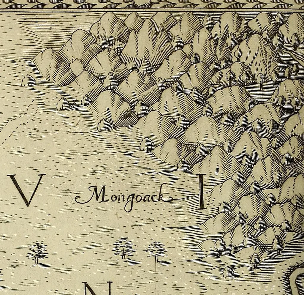An illustration from Admiranda narratio fida tamen, de commodis et incolarum ritibus Virginiae, nuper admodum ab Anglis, qui à Dn. Richardo Greinvile equestris ordinis viro eò in coloniam anno M.D.LXXXV. : Deducti sunt inuentae, sumtus faciente Dn. VValtero Raleigh equestris ordinis viro fodinaru[m] stanni praefecto ex auctoritate serenissimae Reginae Angliae., 1608, leaf 52