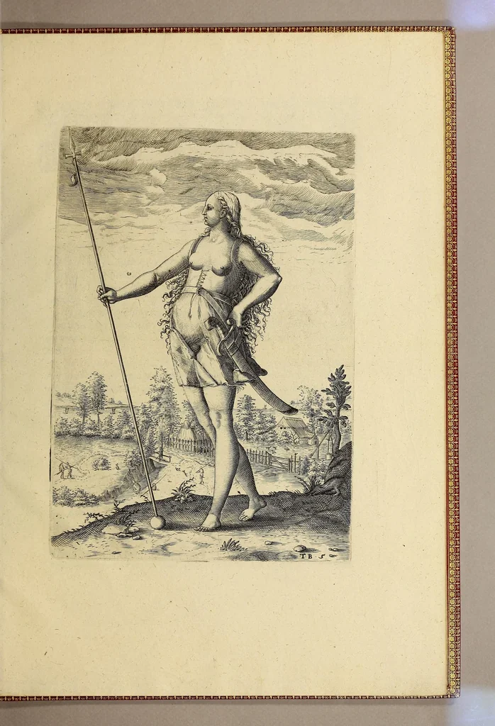 An illustration from Admiranda narratio fida tamen, de commodis et incolarum ritibus Virginiae, nuper admodum ab Anglis, qui à Dn. Richardo Greinvile equestris ordinis viro eò in coloniam anno M.D.LXXXV. : Deducti sunt inuentae, sumtus faciente Dn. VValtero Raleigh equestris ordinis viro fodinaru[m] stanni praefecto ex auctoritate serenissimae Reginae Angliae., 1590, leaf 129