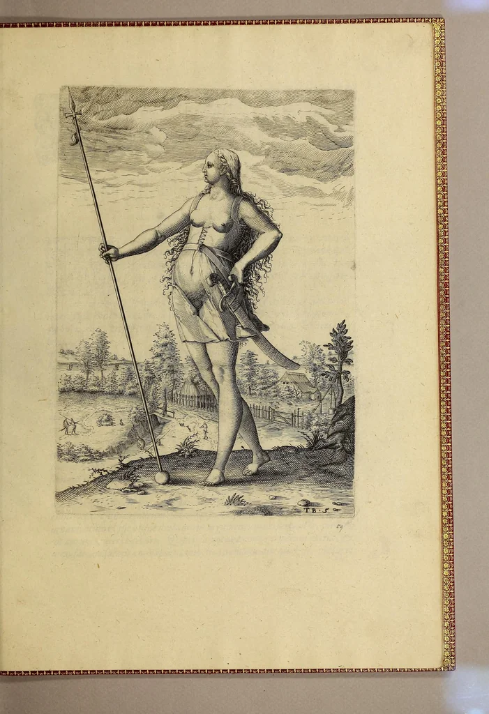 An illustration from Admiranda narratio fida tamen, de commodis et incolarum ritibus Virginiae, nuper admodum ab Anglis, qui à Dn. Richardo Greinvile equestris ordinis viro eò in coloniam anno M.D.LXXXV. : Deducti sunt inuentae, sumtus faciente Dn. VValtero Raleigh equestris ordinis viro fodinaru[m] stanni praefecto ex auctoritate serenissimae Reginae Angliae., 1590, leaf 127