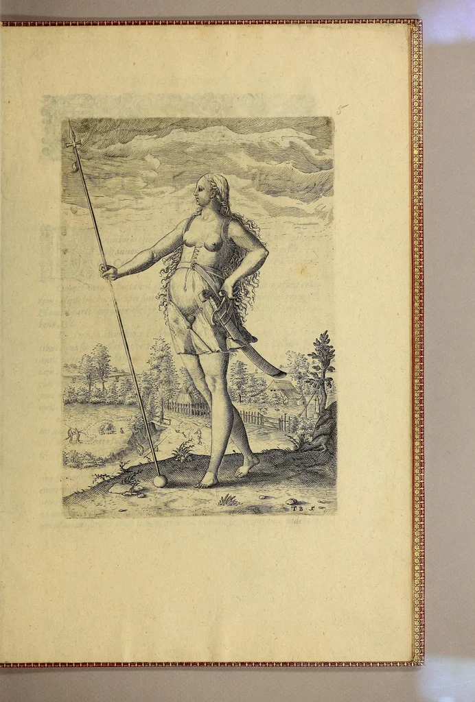 An illustration from Admiranda narratio fida tamen, de commodis et incolarum ritibus Virginiae, nuper admodum ab Anglis, qui à Dn. Richardo Greinvile equestris ordinis viro eò in coloniam anno M.D.LXXXV. : Deducti sunt inuentae, sumtus faciente Dn. VValtero Raleigh equestris ordinis viro fodinaru[m] stanni praefecto ex auctoritate serenissimae Reginae Angliae., 1608, leaf 127