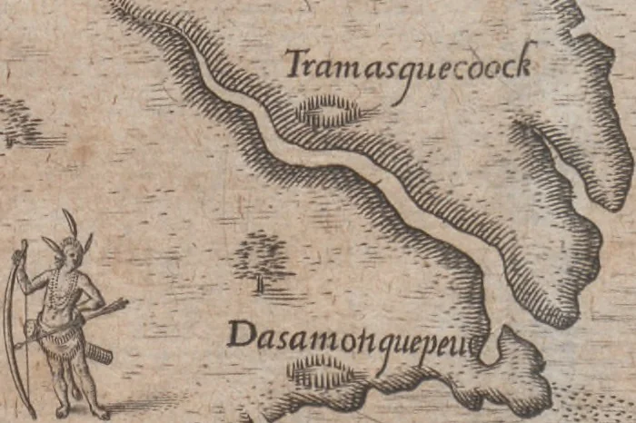 An illustration from Admiranda narratio, fida tamen, de commodis et incolarvm ritibvs Virginiae ... Anglico scripta sermone à Thoma Hariot ... nvnc avtem primvm Latio donata à C.C.A, 1608, leaf 42