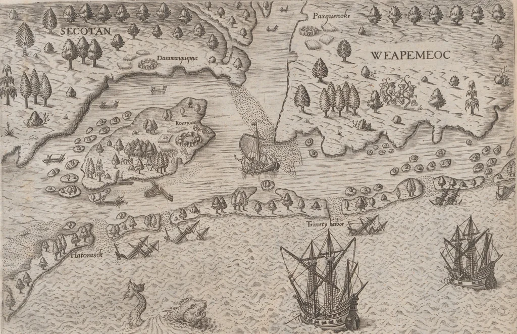 An illustration from Admiranda narratio, fida tamen, de commodis et incolarvm ritibvs Virginiae ... Anglico scripta sermone à Thoma Hariot ... nvnc avtem primvm Latio donata à C.C.A, 1608, leaf 43