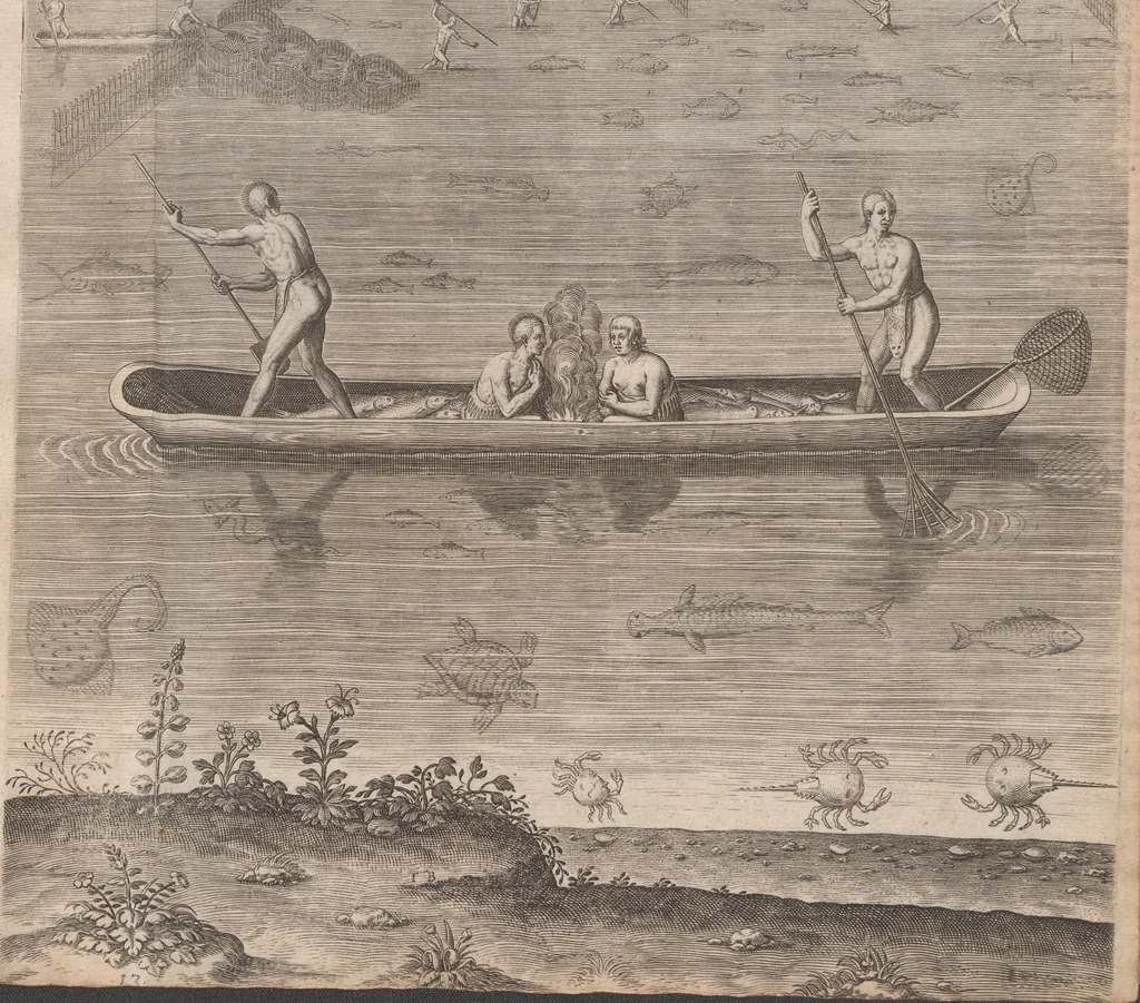 An illustration from Admiranda narratio, fida tamen, de commodis et incolarvm ritibvs Virginiae ... Anglico scripta sermone à Thoma Hariot ... nvnc avtem primvm Latio donata à C.C.A, 1608, leaf 66