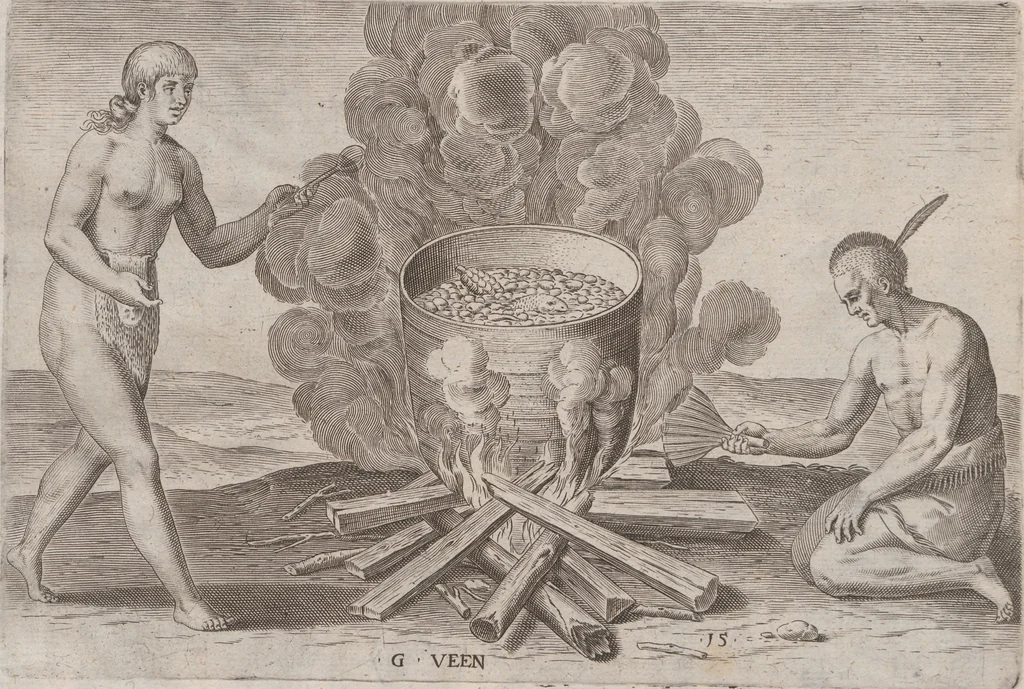 An illustration from Admiranda narratio, fida tamen, de commodis et incolarvm ritibvs Virginiae ... Anglico scripta sermone à Thoma Hariot ... nvnc avtem primvm Latio donata à C.C.A, 1608, leaf 70