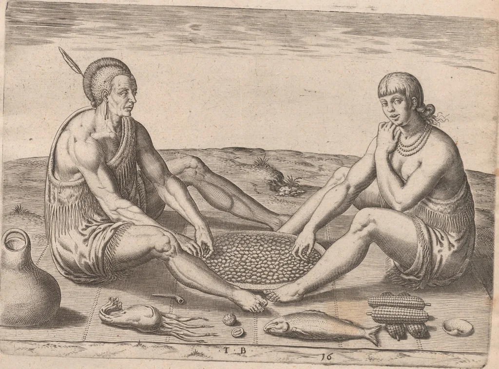 An illustration from Admiranda narratio, fida tamen, de commodis et incolarvm ritibvs Virginiae ... Anglico scripta sermone à Thoma Hariot ... nvnc avtem primvm Latio donata à C.C.A, 1608, leaf 72