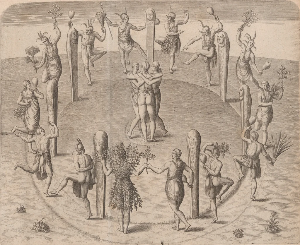 An illustration from Admiranda narratio, fida tamen, de commodis et incolarvm ritibvs Virginiae ... Anglico scripta sermone à Thoma Hariot ... nvnc avtem primvm Latio donata à C.C.A, 1608, leaf 79