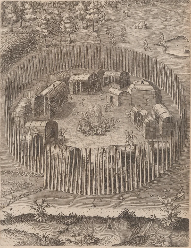An illustration from Admiranda narratio, fida tamen, de commodis et incolarvm ritibvs Virginiae ... Anglico scripta sermone à Thoma Hariot ... nvnc avtem primvm Latio donata à C.C.A, 1608, leaf 83