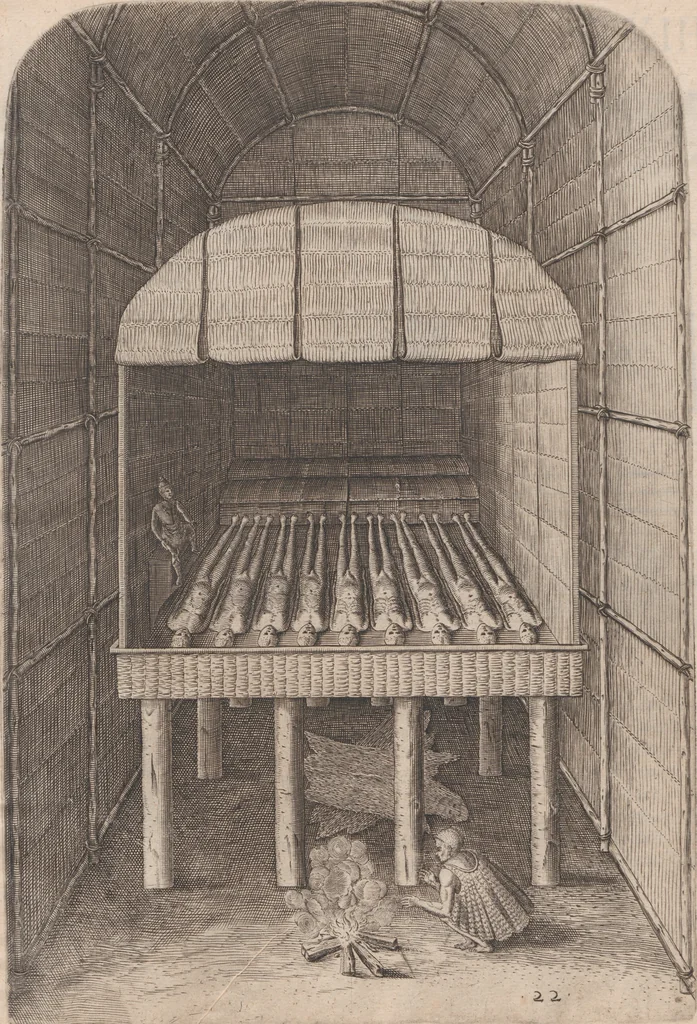 An illustration from Admiranda narratio, fida tamen, de commodis et incolarvm ritibvs Virginiae ... Anglico scripta sermone à Thoma Hariot ... nvnc avtem primvm Latio donata à C.C.A, 1608, leaf 93
