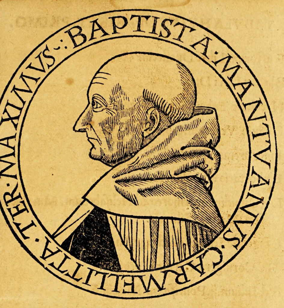 An illustration from Ad mortalium oblectationem. auctoris effigiem. huic. diuino operi: Stephanus Basignanas Gorgonius: Carmelita: theologus: ponendam curauit, 1516, leaf 5