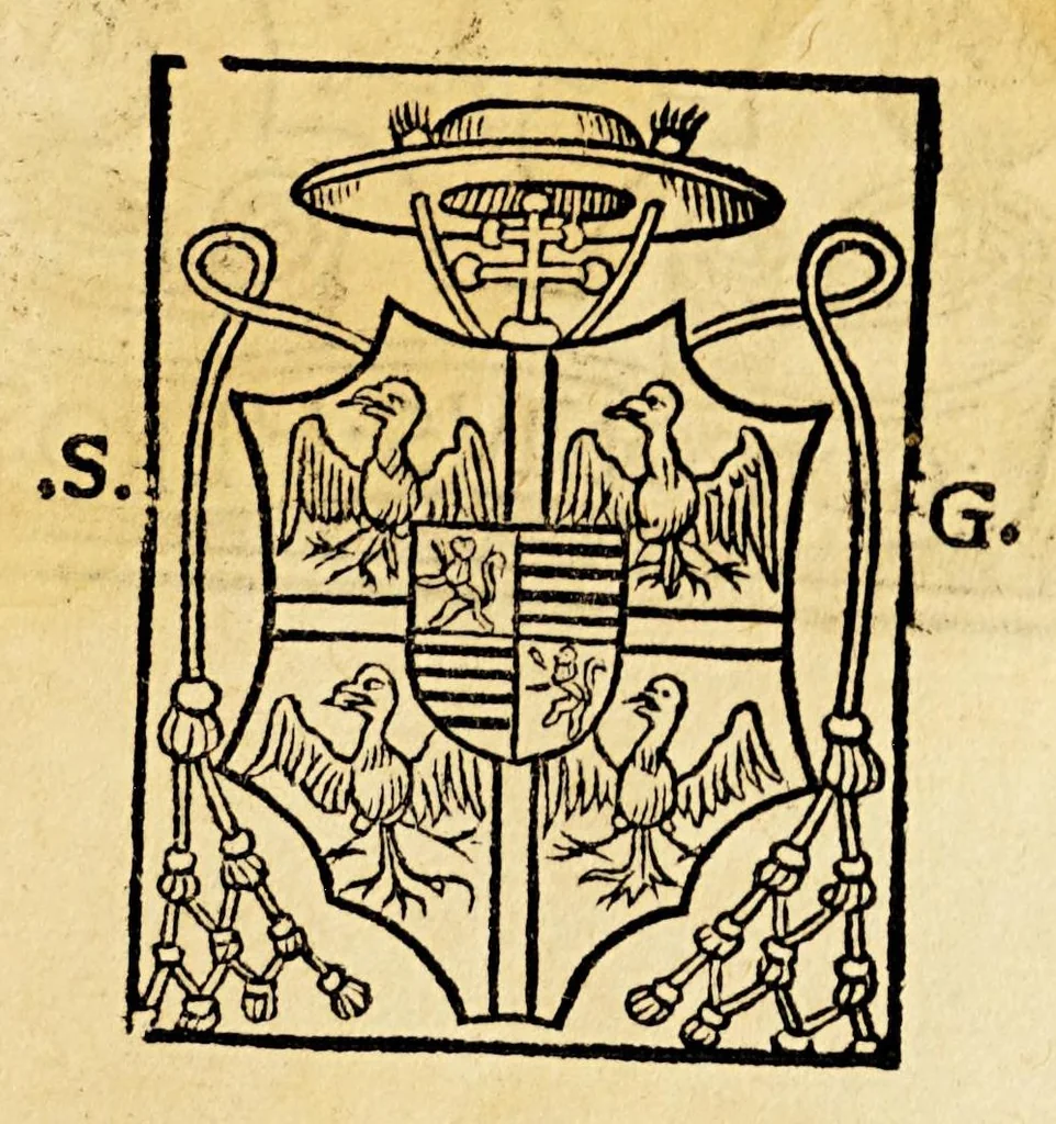 An illustration from Ad mortalium oblectationem. auctoris effigiem. huic. diuino operi: Stephanus Basignanas Gorgonius: Carmelita: theologus: ponendam curauit, 1516, leaf 635