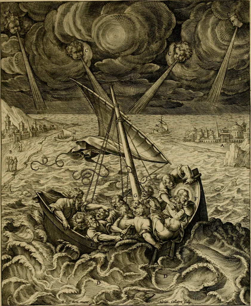 An illustration from Adnotationes et meditationes in Evangelia qvae in sacrosancto Missae sacrificio toto anno legvntur : cum Evangeliorvm concordantia historiae integritati sufficienti : accessit & index historiam ipsam euangelicam in ordinem temporis vitae Christi distribuens, 1595, leaf 104