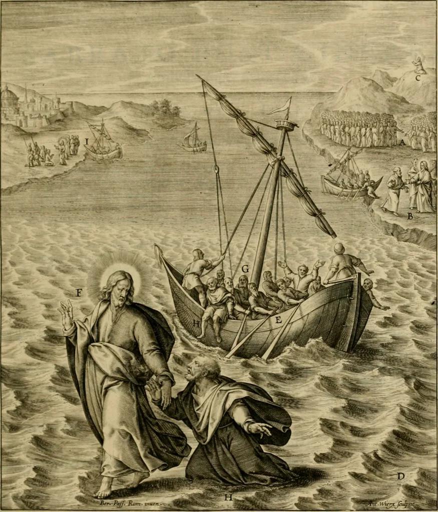 An illustration from Adnotationes et meditationes in Evangelia qvae in sacrosancto Missae sacrificio toto anno legvntur : cum Evangeliorvm concordantia historiae integritati sufficienti : accessit & index historiam ipsam euangelicam in ordinem temporis vitae Christi distribuens, 1595, leaf 150