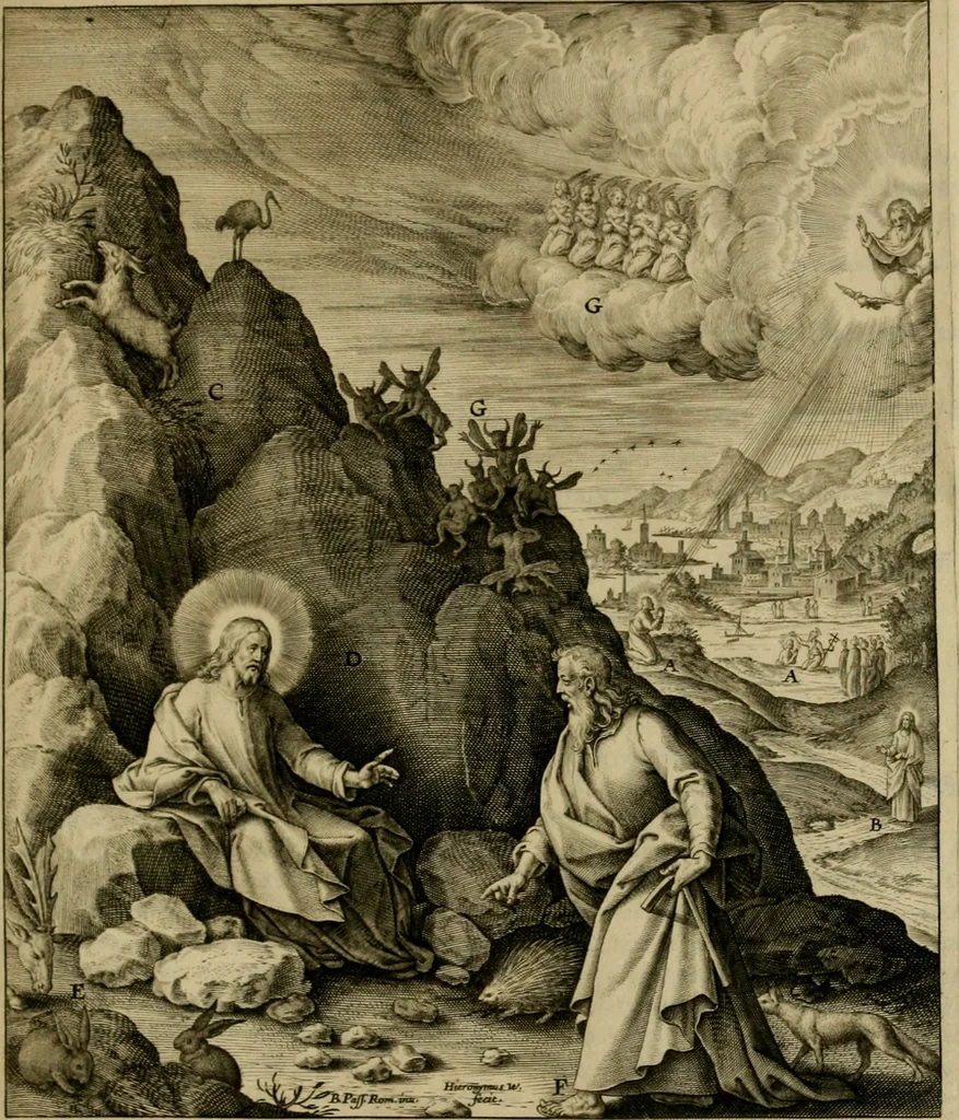 An illustration from Adnotationes et meditationes in Evangelia qvae in sacrosancto Missae sacrificio toto anno legvntur : cum Evangeliorvm concordantia historiae integritati sufficienti : accessit & index historiam ipsam euangelicam in ordinem temporis vitae Christi distribuens, 1595, leaf 156