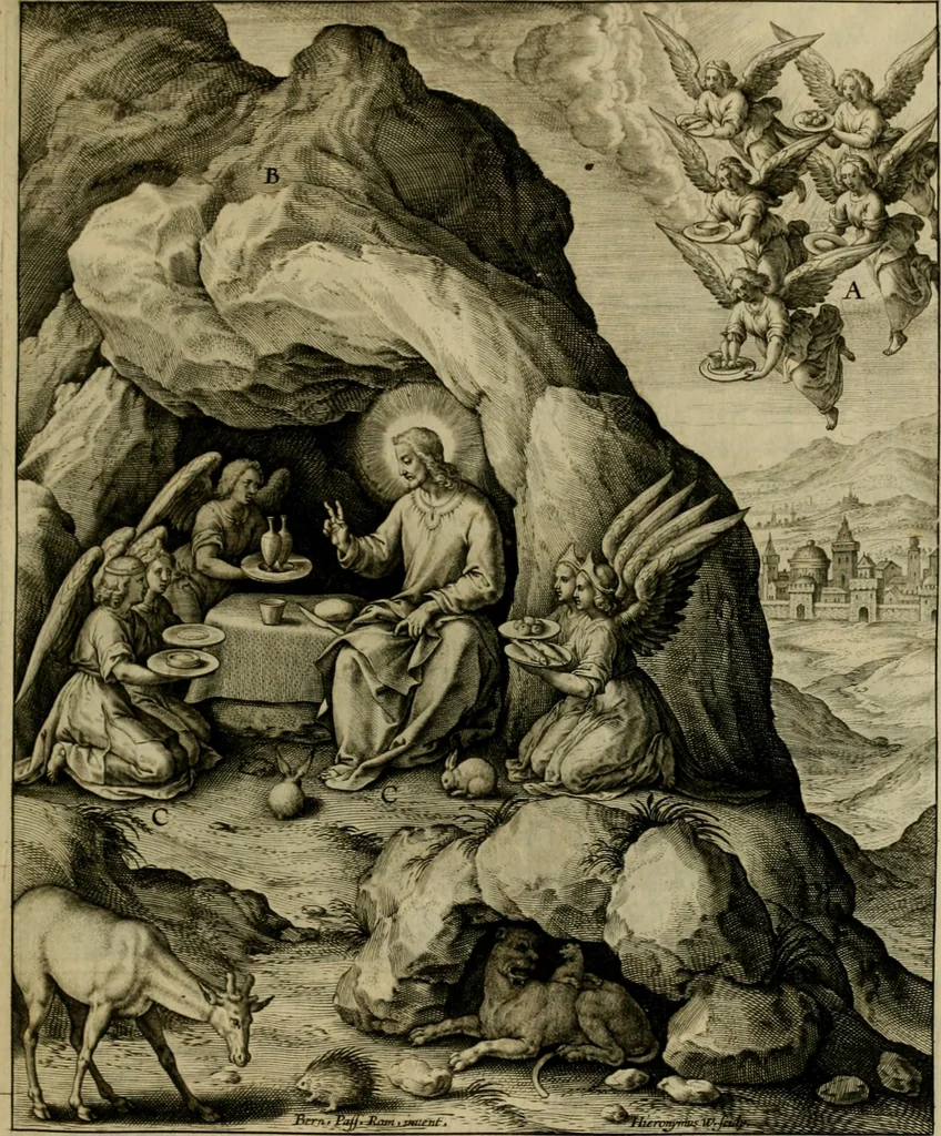 An illustration from Adnotationes et meditationes in Evangelia qvae in sacrosancto Missae sacrificio toto anno legvntur : cum Evangeliorvm concordantia historiae integritati sufficienti : accessit & index historiam ipsam euangelicam in ordinem temporis vitae Christi distribuens, 1595, leaf 164