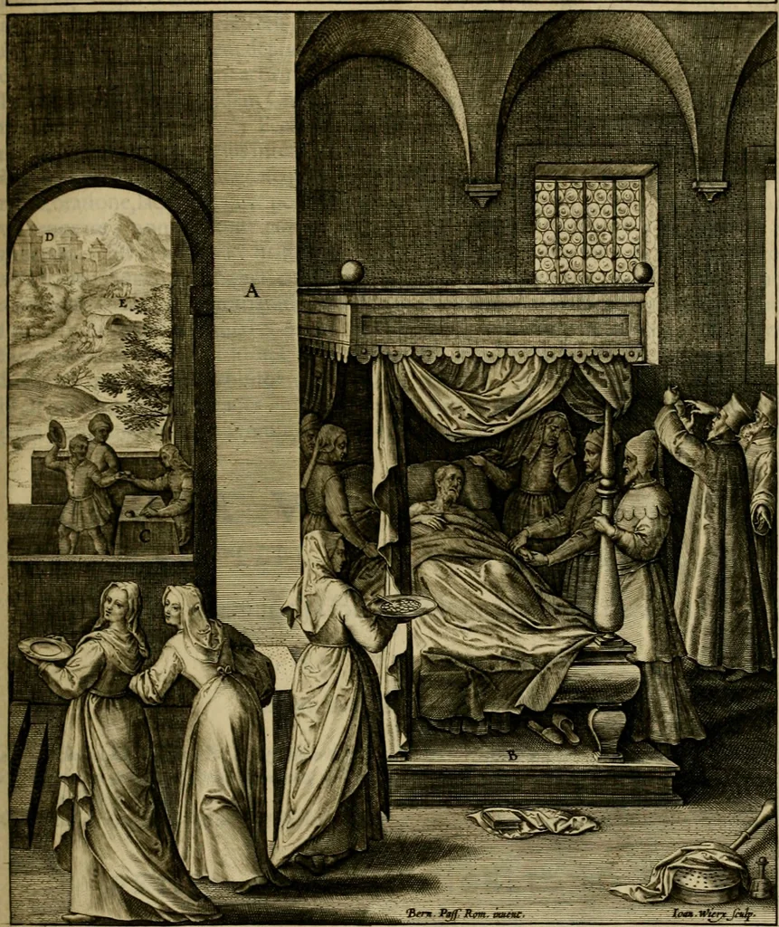 An illustration from Adnotationes et meditationes in Evangelia qvae in sacrosancto Missae sacrificio toto anno legvntur : cum Evangeliorvm concordantia historiae integritati sufficienti : accessit & index historiam ipsam euangelicam in ordinem temporis vitae Christi distribuens, 1595, leaf 314
