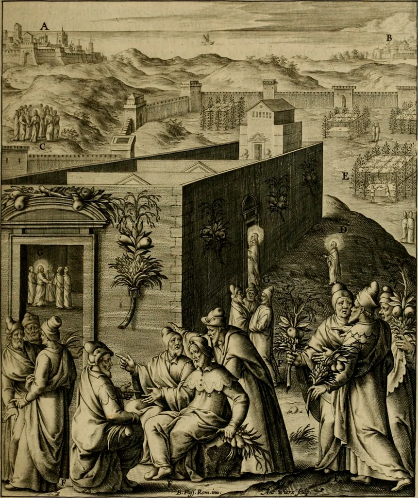 An illustration from Adnotationes et meditationes in Evangelia qvae in sacrosancto Missae sacrificio toto anno legvntur : cum Evangeliorvm concordantia historiae integritati sufficienti : accessit & index historiam ipsam euangelicam in ordinem temporis vitae Christi distribuens, 1595, leaf 340