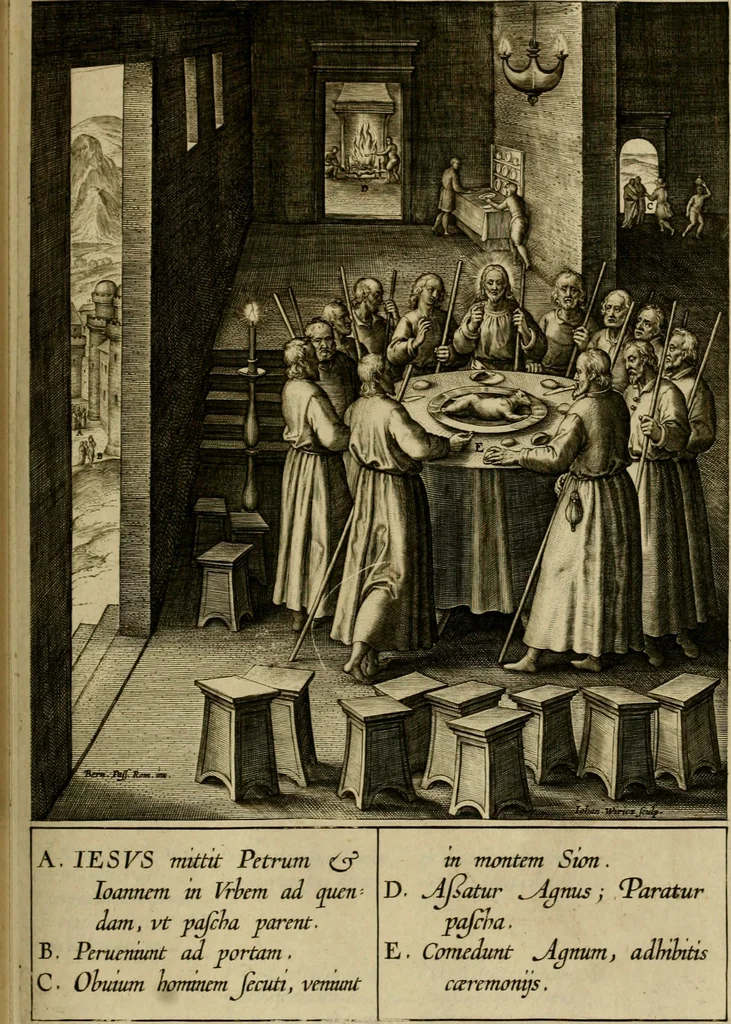 An illustration from Adnotationes et meditationes in Evangelia qvae in sacrosancto Missae sacrificio toto anno legvntur : cum Evangeliorvm concordantia historiae integritati sufficienti : accessit & index historiam ipsam euangelicam in ordinem temporis vitae Christi distribuens, 1595, leaf 388