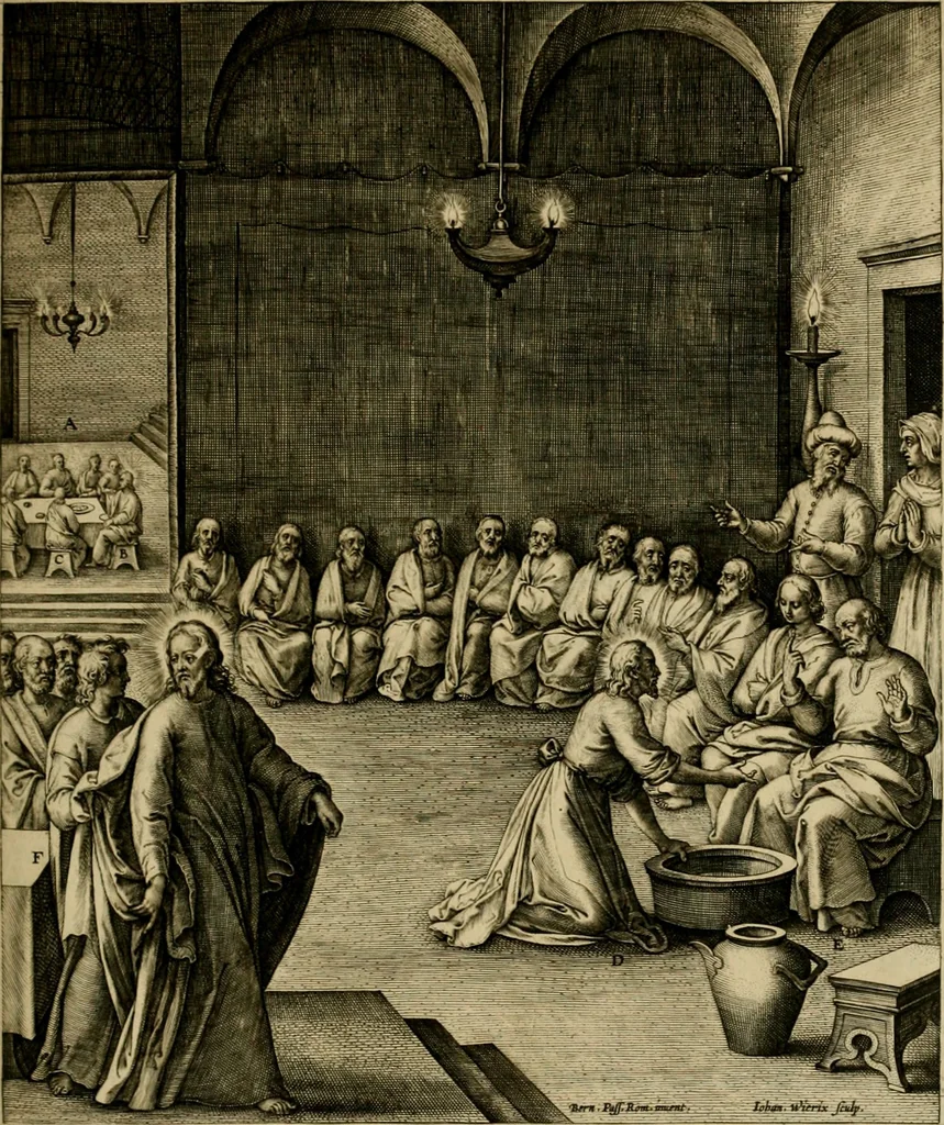 An illustration from Adnotationes et meditationes in Evangelia qvae in sacrosancto Missae sacrificio toto anno legvntur : cum Evangeliorvm concordantia historiae integritati sufficienti : accessit & index historiam ipsam euangelicam in ordinem temporis vitae Christi distribuens, 1595, leaf 394